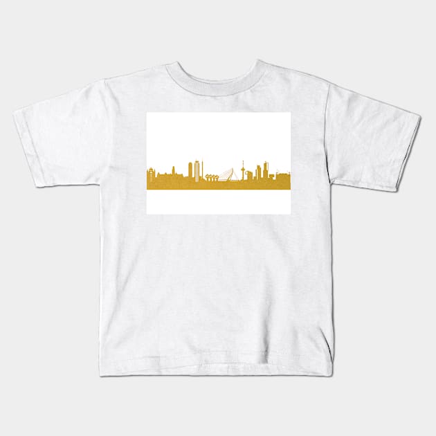 Golden Rotterdam Kids T-Shirt by 44spaces